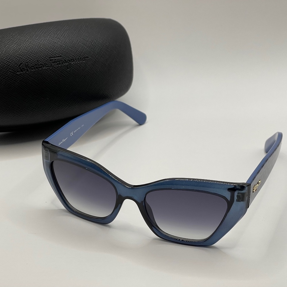 Blue Geometric Salvatore Ferragamo Sunglasses